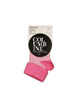 Merino Turn-Over Socks - Rose/Cream Stripe
