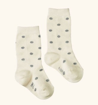 Cotton Socks-Grey Polka Dot