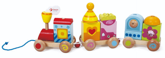 Wooden Train Set - Brightly Coloured
