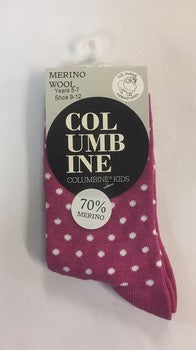 Merino Crew Socks - Grape/White Spot