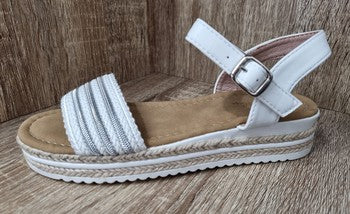 Layla- White Shimmer Sandal