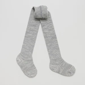 Merino Wool Cable Tights - Grey