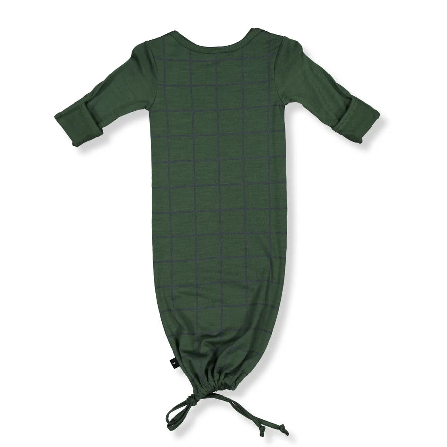 Newcomer Baby Gown - Forest Check
