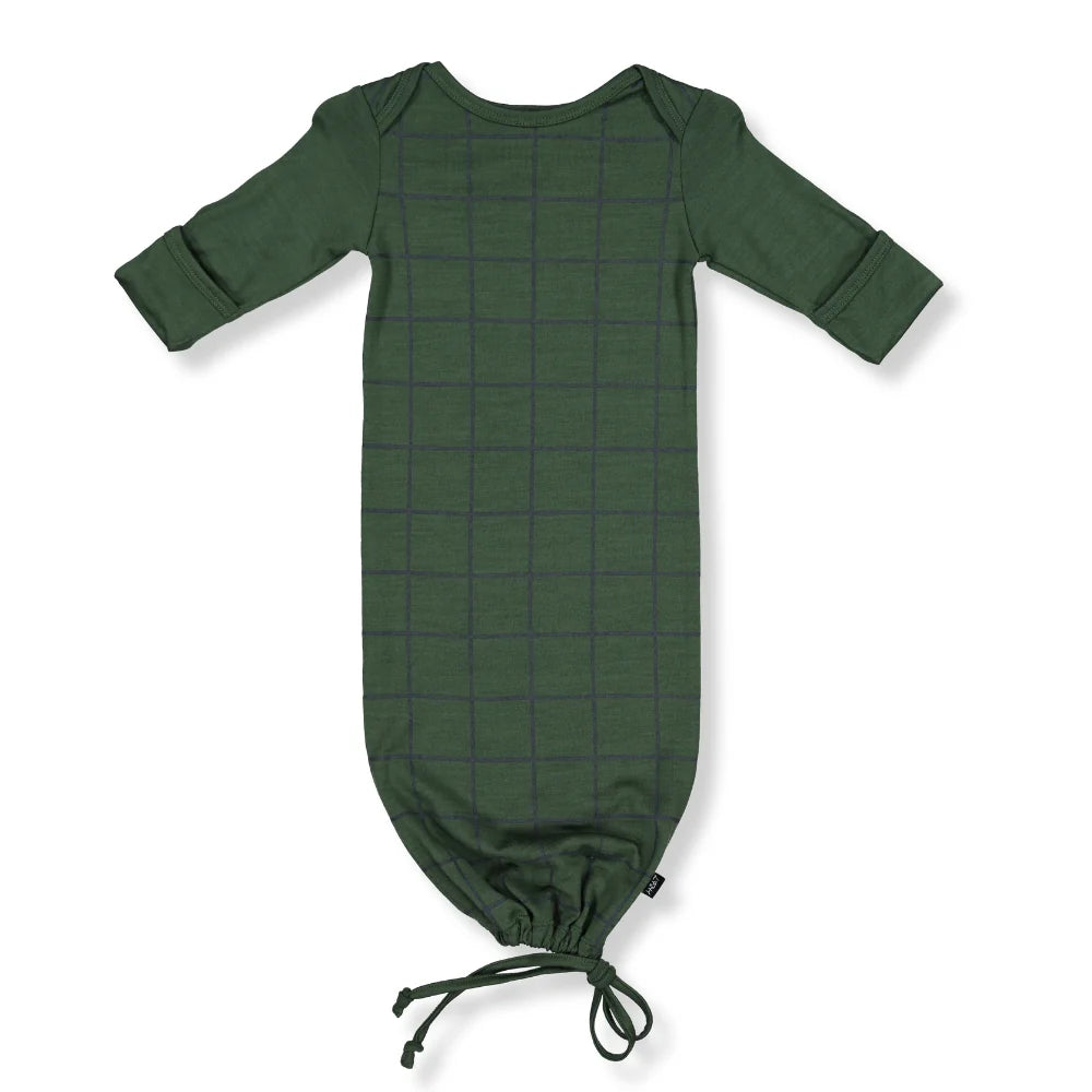 Newcomer Baby Gown - Forest Check