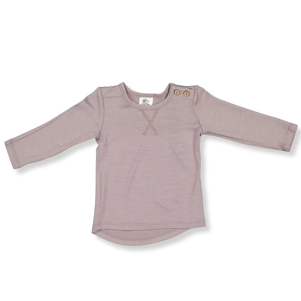 Wyatt Merino Long Sleeve Top - Taupe