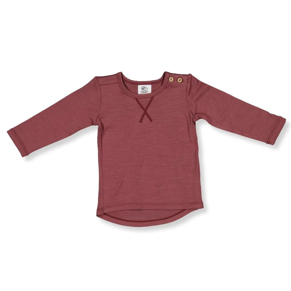 Wyatt Merino Long Sleeve Top - Wild Ginger