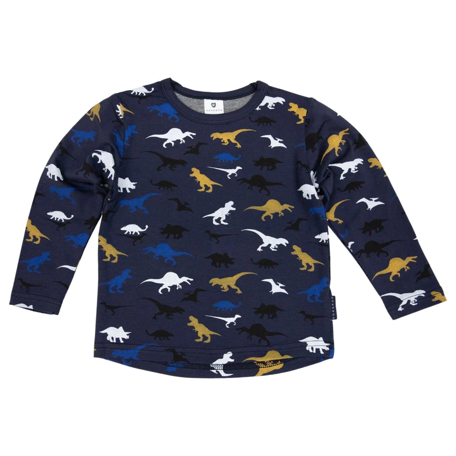 All Over Print Dino Top- navy