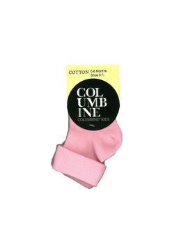 Cotton Turn-Over Top Socks - Pink