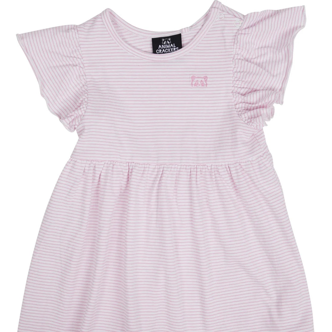 Stripe Frill Dress - Pink