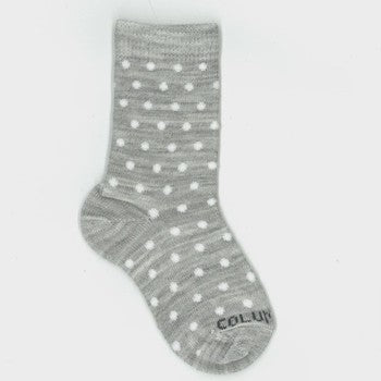 Merino Crew Socks - Light Grey/White Spot