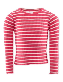 Micky Ribbed Long Sleeve Top - Pink