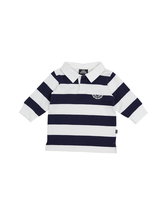 Rally Polo Sweatshirt - Navy/Cream Stripe