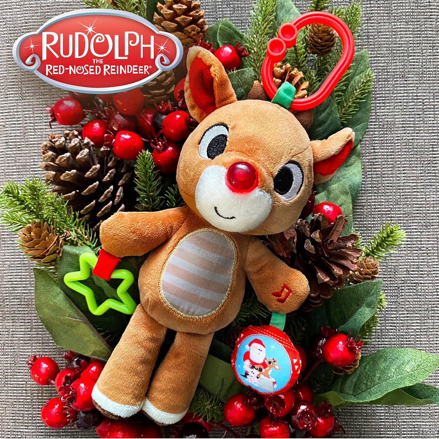 Rudolph The Red-Nosed Reindeer On The Go Teether Developmental Activity Toy