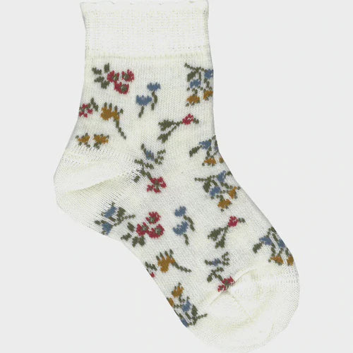 Floral Merino Crew Socks