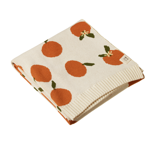 Dune Blanket - Orange Blossom Knit. Bassinet