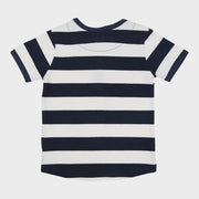 Henley Stripe Tee - Navy Wide Stripe