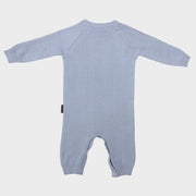 Truck Knit Romper - Dusty Blue