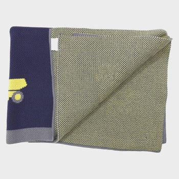 Truck Knit Blanket - Navy