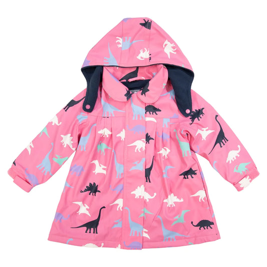 Dino Colour Changing Raincoat-Hot Pink