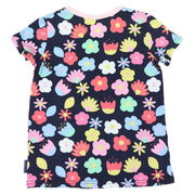 Flower Print Swing Top - Navy