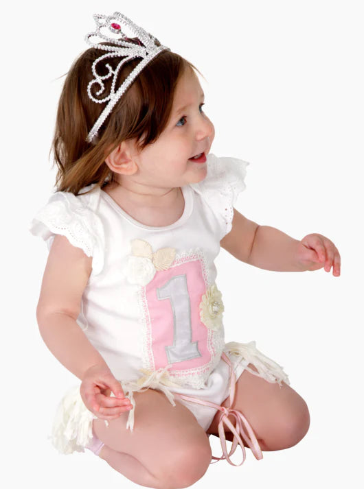 Arthur Ave Pink 1st Birthday Romper