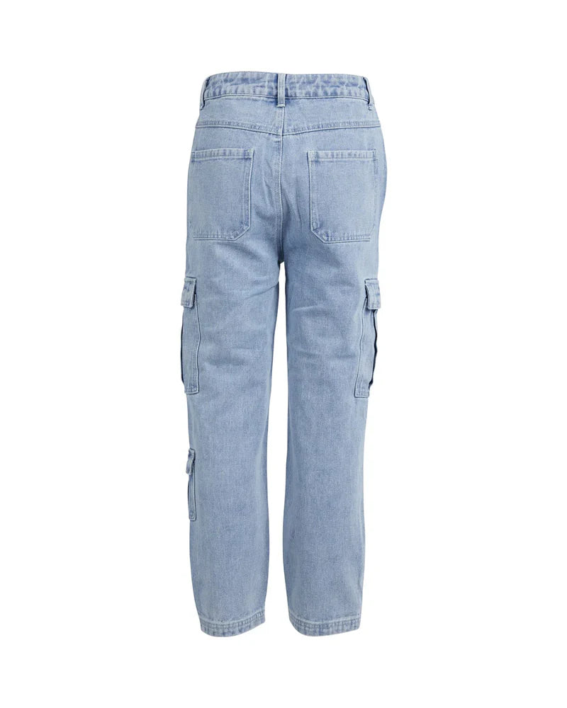 Avery Cargo Jean - Light Denim