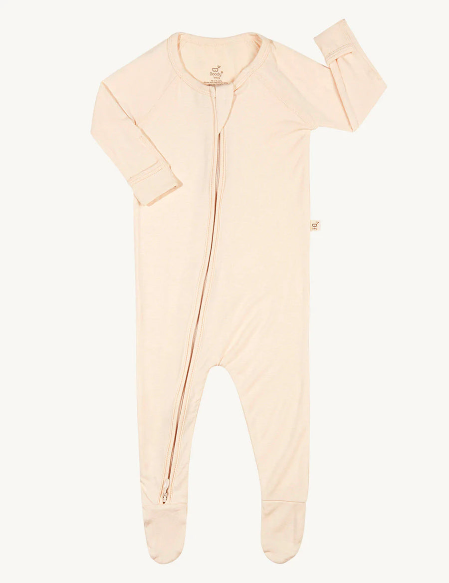 Organic Bamboo Long Sleeve Onesie - Chalk