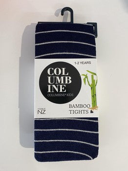 Bamboo Viscose Tights - Navy/White Stripe