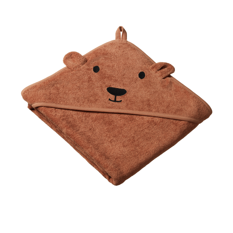 Bear Hooded Towel-Hazelnut