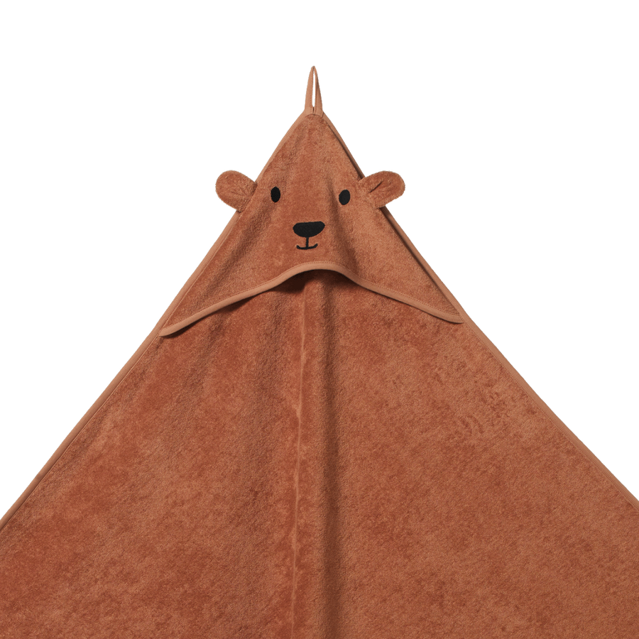 Bear Hooded Towel-Hazelnut