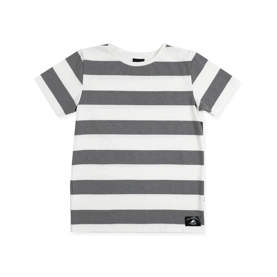 Classic Tee - Grey/White Stripe