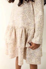 Organic Cotton Fayette Dress - April Floral Mauve
