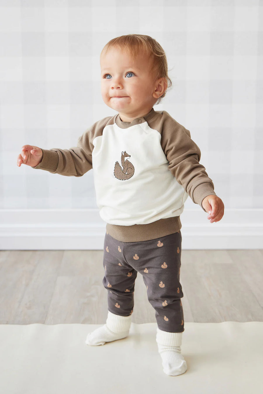 Organic Cotton Everyday Legging - Fox Cubs Wolf