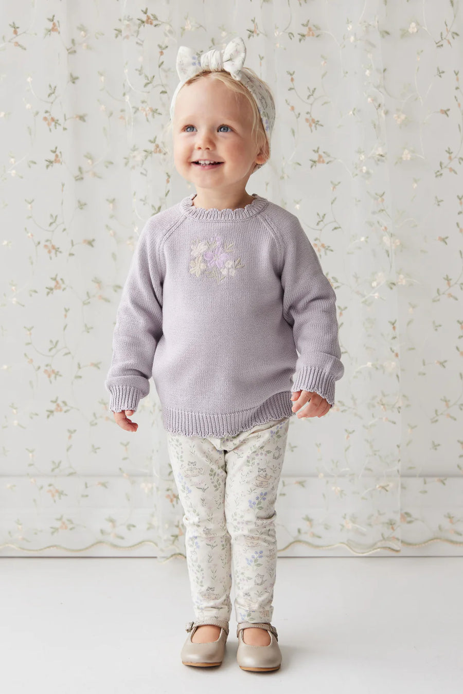 Audrey Knitted Jumper - Starling Goldie Bouquet