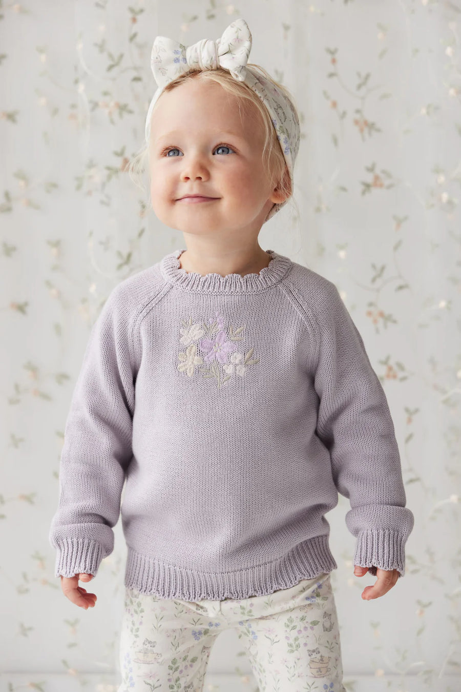 Audrey Knitted Jumper - Starling Goldie Bouquet