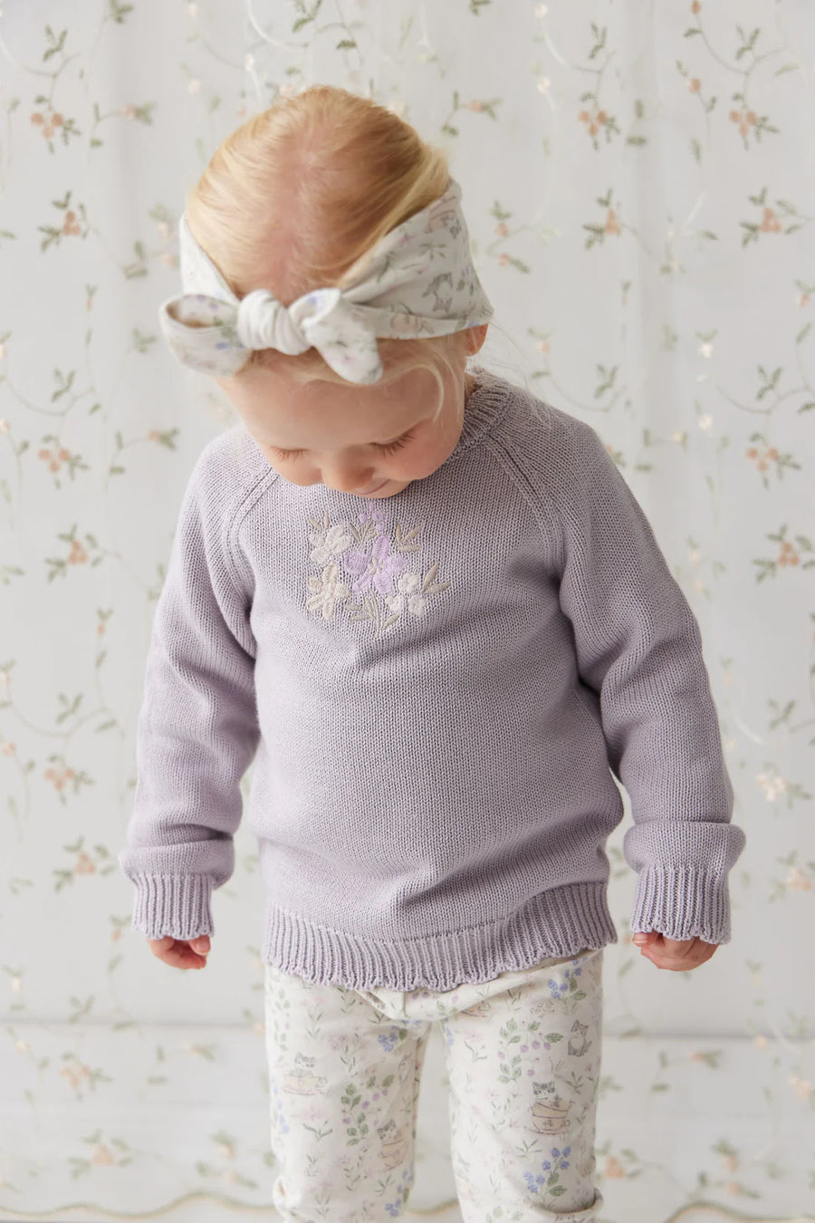 Audrey Knitted Jumper - Starling Goldie Bouquet