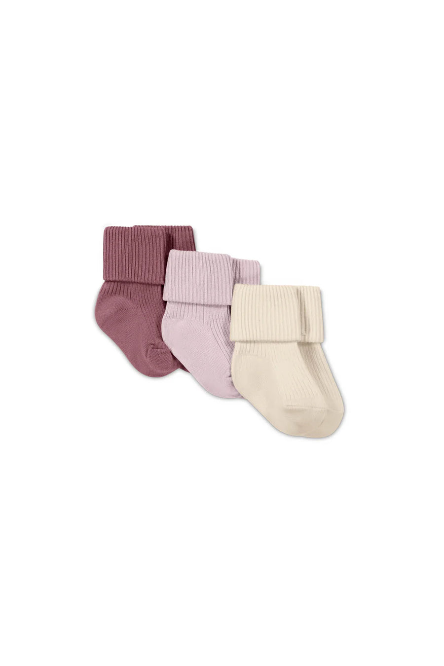 Rib Sock 3Pkt - Lilium/Violet Tint/Milk