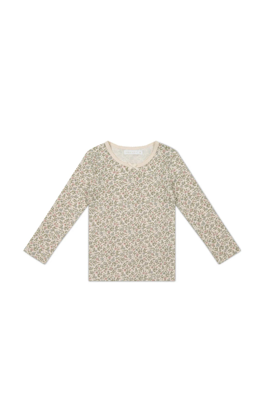 Organic Cotton Long Sleeve Top - Ariella Eggnog