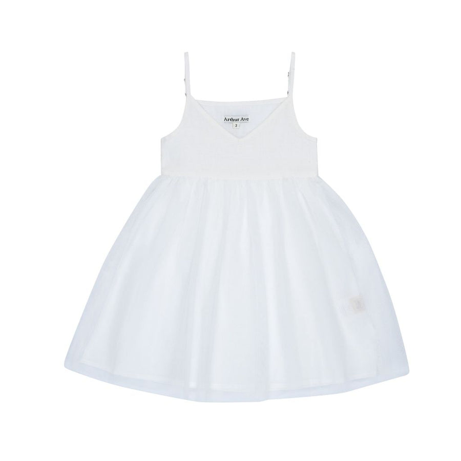 Tulle Babydoll Dress - White