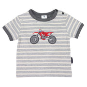 Motor Bike Applique Top - Charcoal