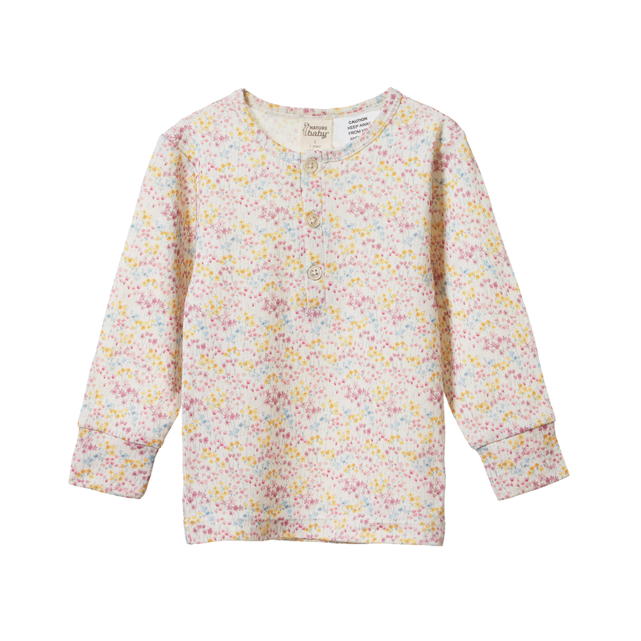 Merino 2PC Long Sleeve Pyjamas - Wildflower Mountain Print