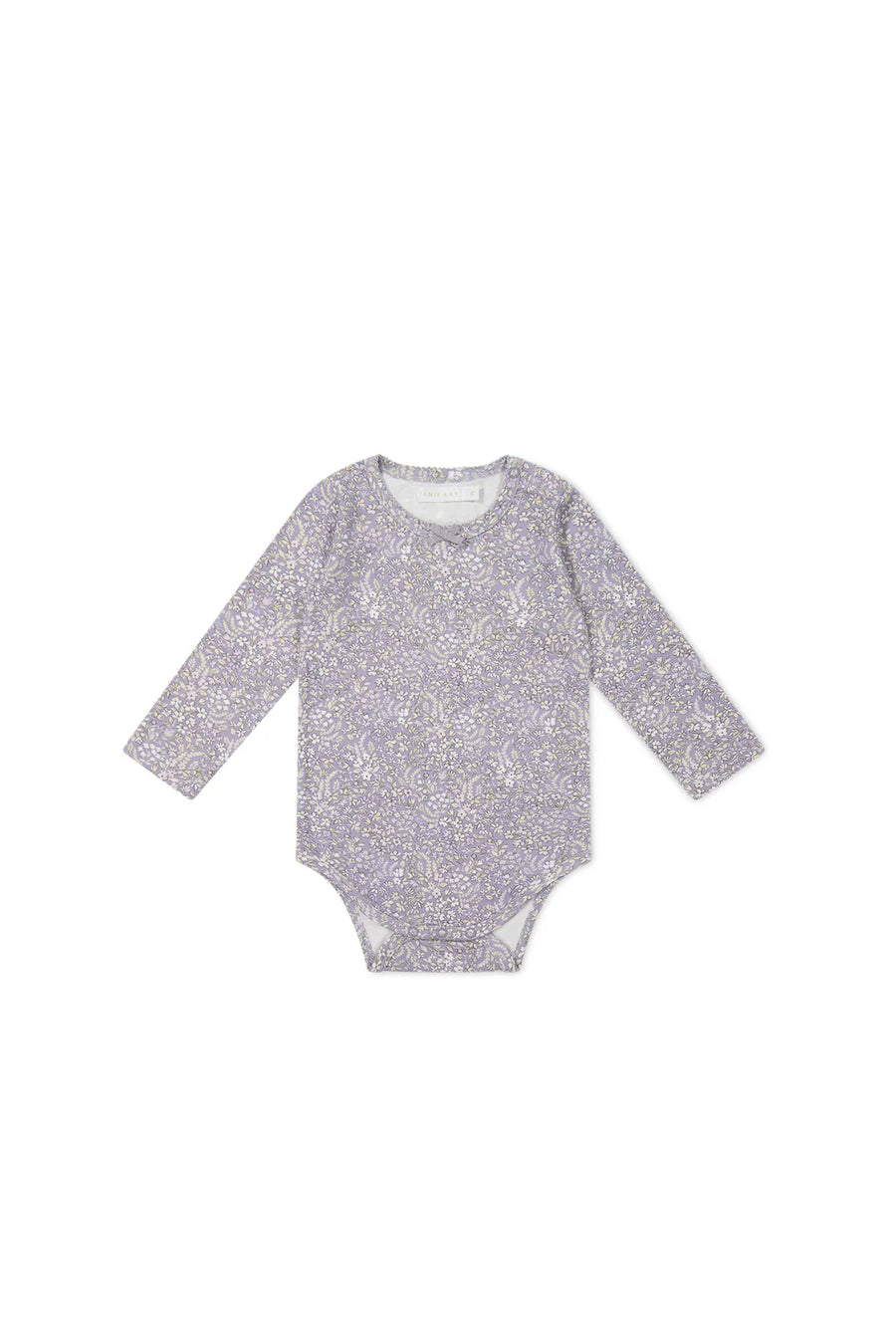 Organic Cotton Long Sleeve Bodysuit - April Lilac