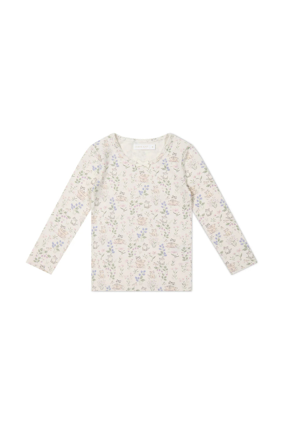 Organic Cotton Long Sleeve Top - Moons Garden Lavender