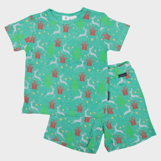 Christmas Pyjamas - Green Shortie Pyjamas