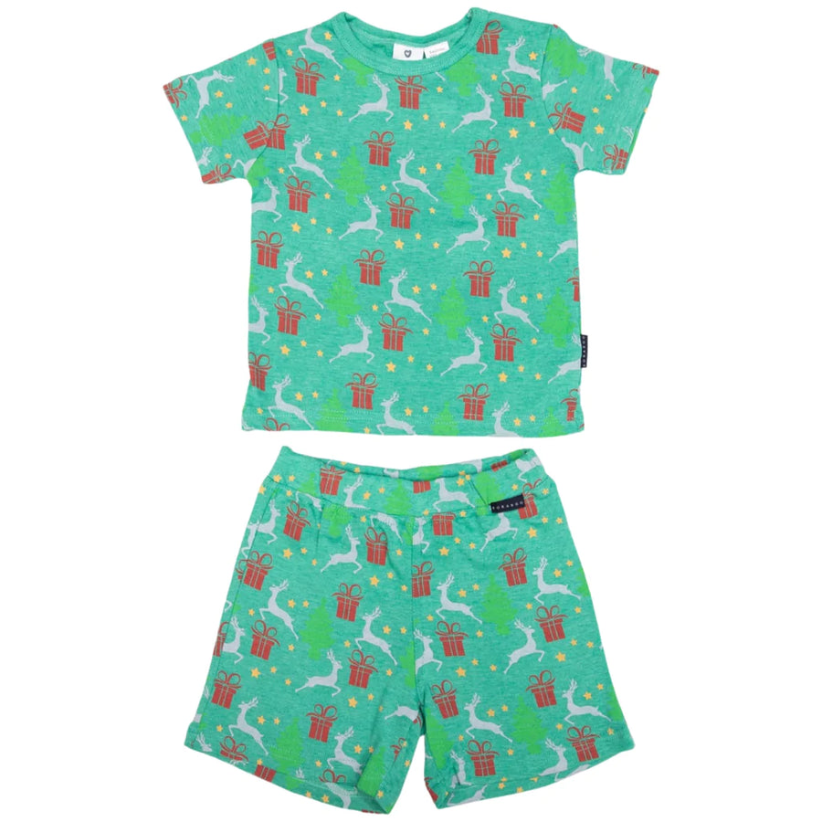 Christmas Pyjamas - Green Shortie Pyjamas