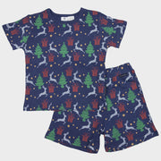 Christmas Pyjamas - Navy Shortie Pyjamas