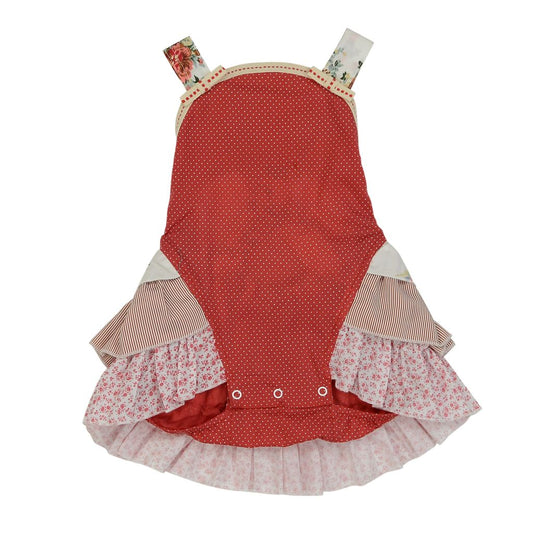 Red Dot Frilly Christmas Overalls