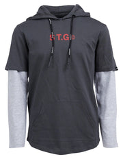 Down the Line Hooded Tee - Black