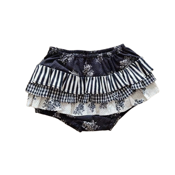 Classic Navy Frilly Bottom Nappy Cover