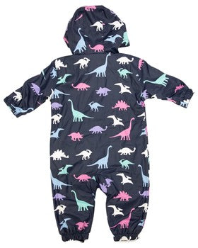 Dino Colour Change Rain Suit- Navy